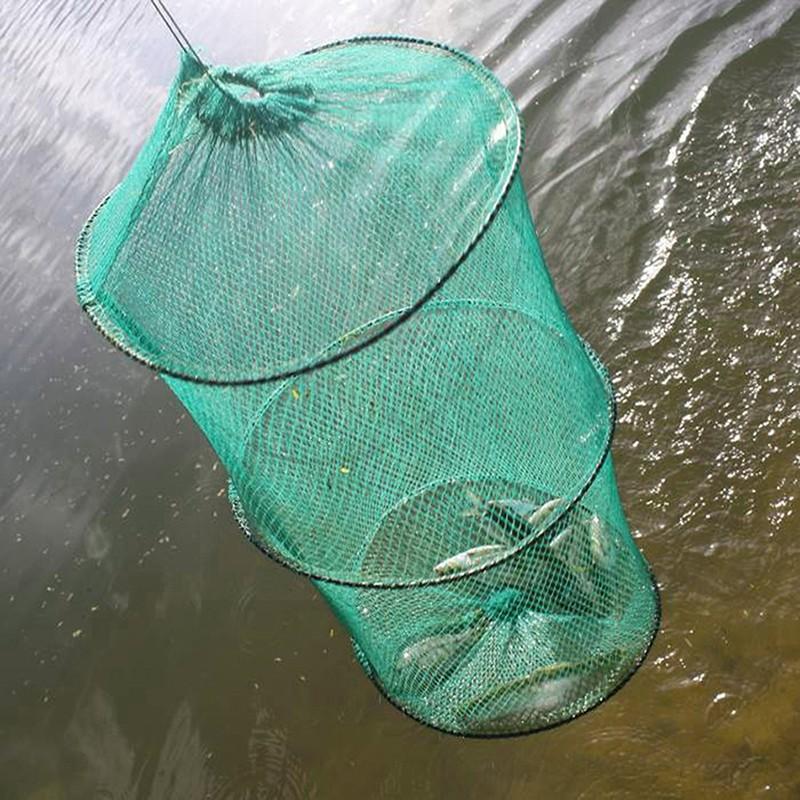 Landing Net Telescopic - Pieghevole Rotondo Maglia di Nylon Telaio